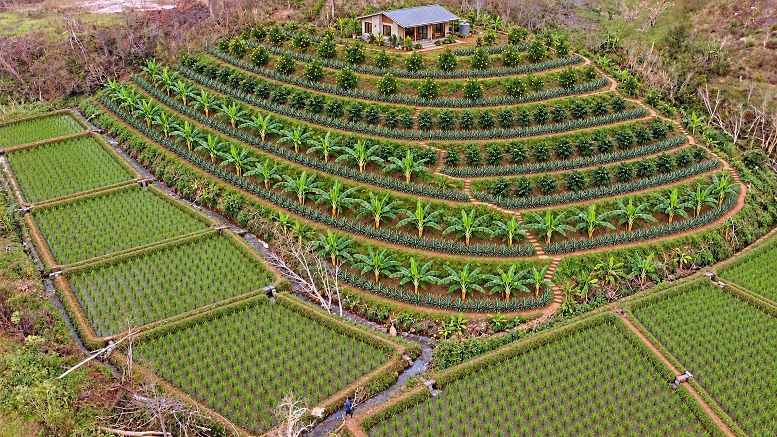 Terrasses aménagées par Saha-Fihary
